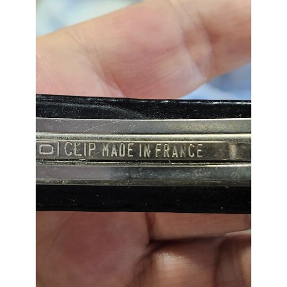 PINK PURPLE GOLD METALLIC SHINY LUCITE HAIR CLASP HAIRCLIP FRANCE BARRETTE - Picture 4 of 7